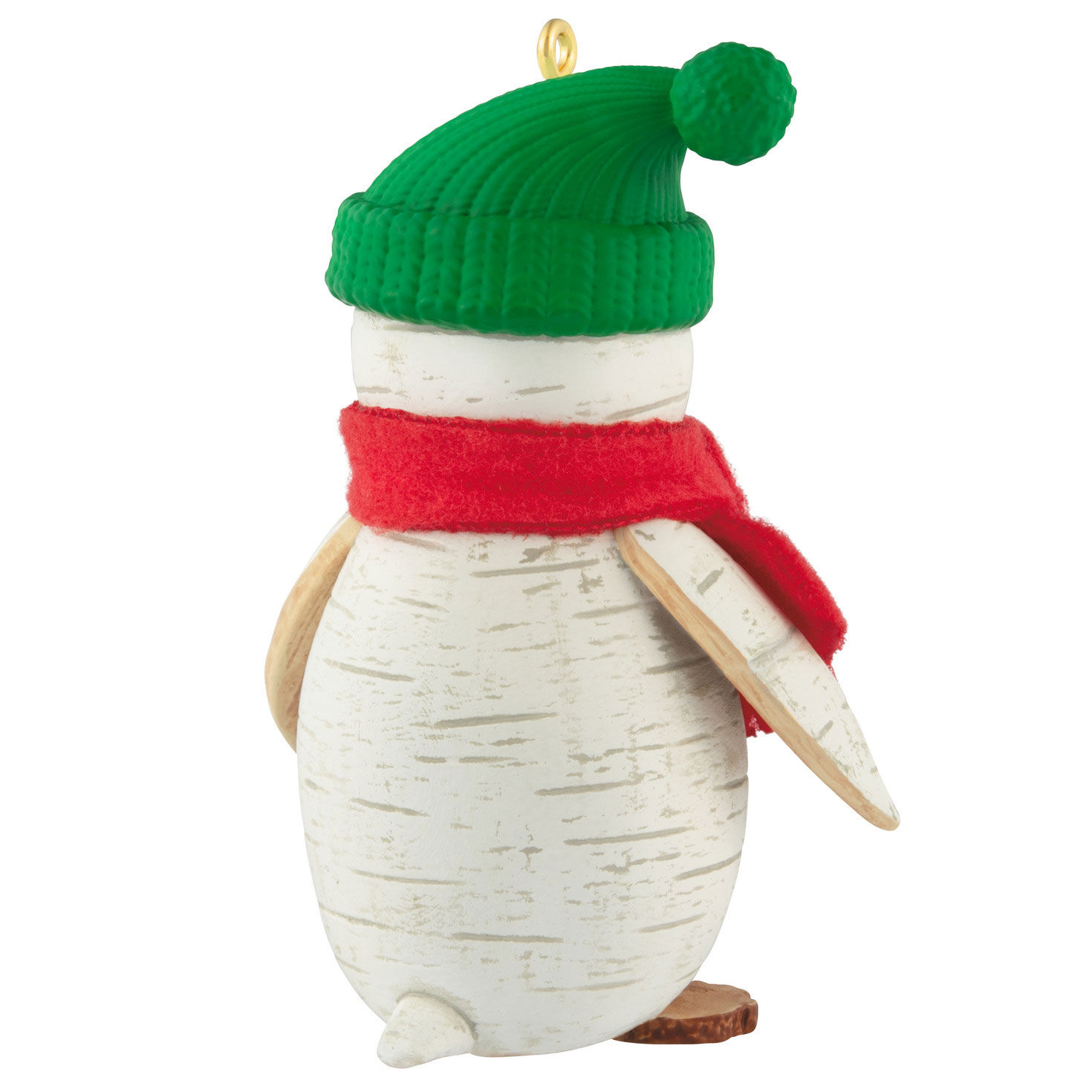 Birch Log Penguin Keepsake Ornament Back image number 6