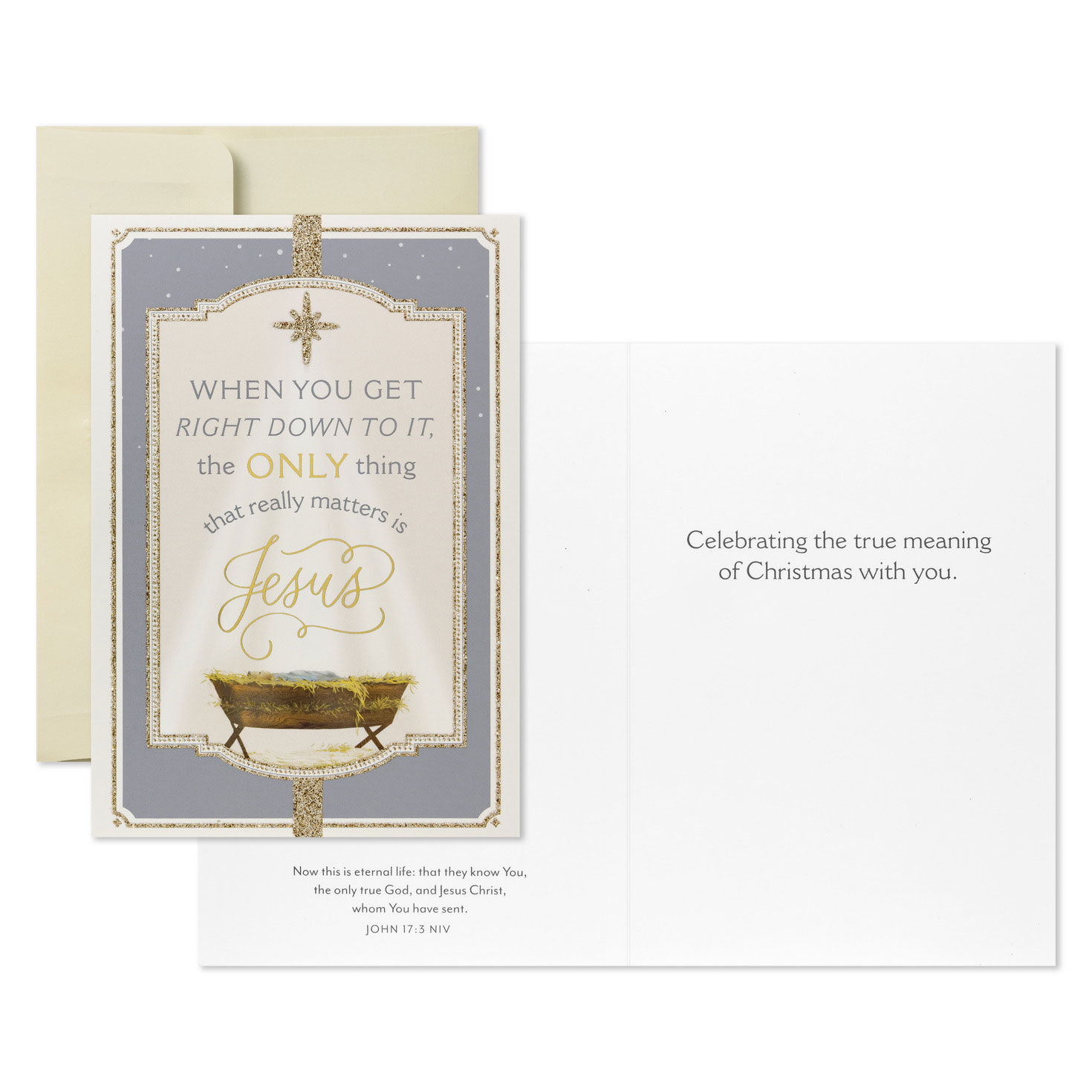Ornate Frame DaySpring Religious Christmas Cards Card Front with Sentiment image number 3