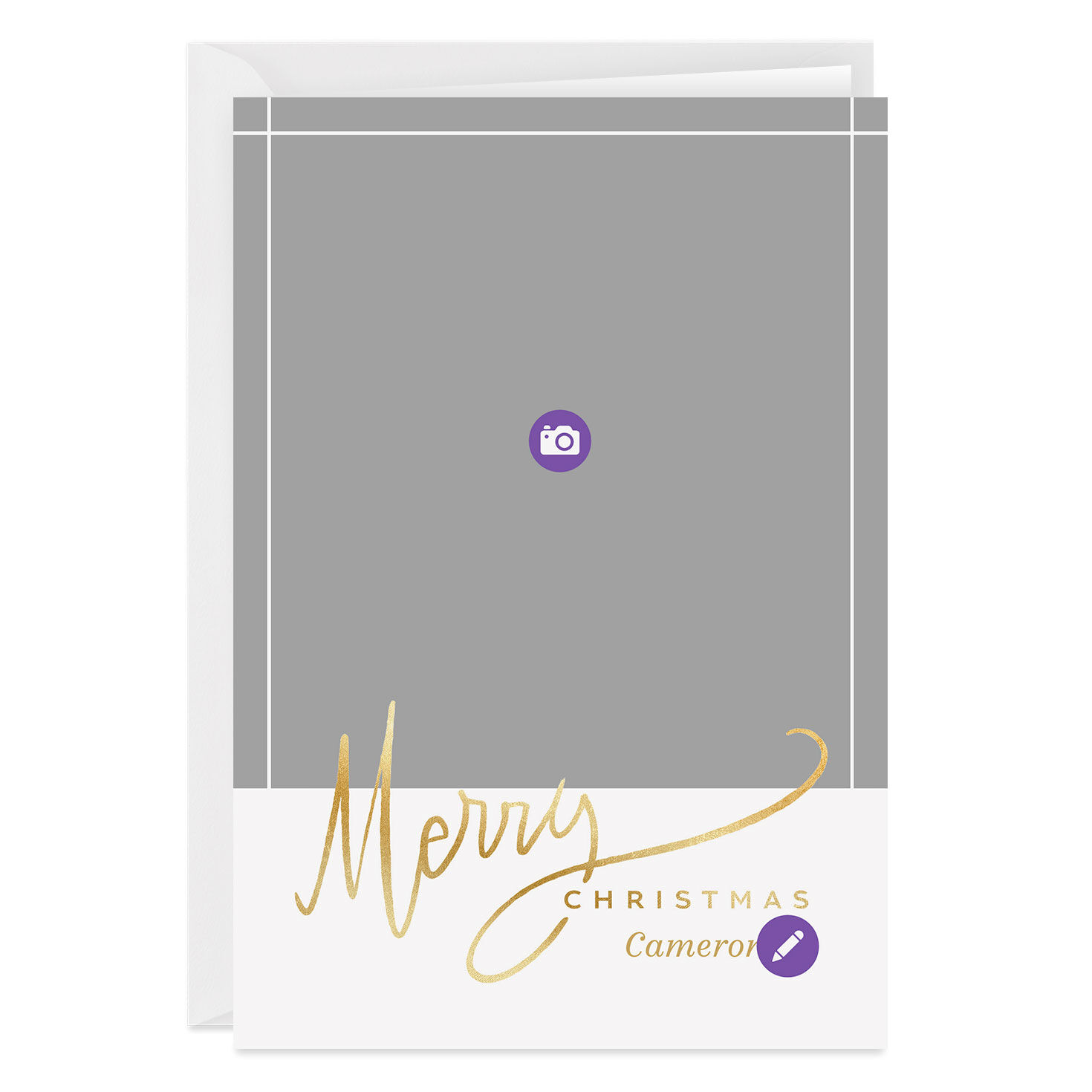 Personalized Elegant Merry Christmas Photo Card, , large image number 6