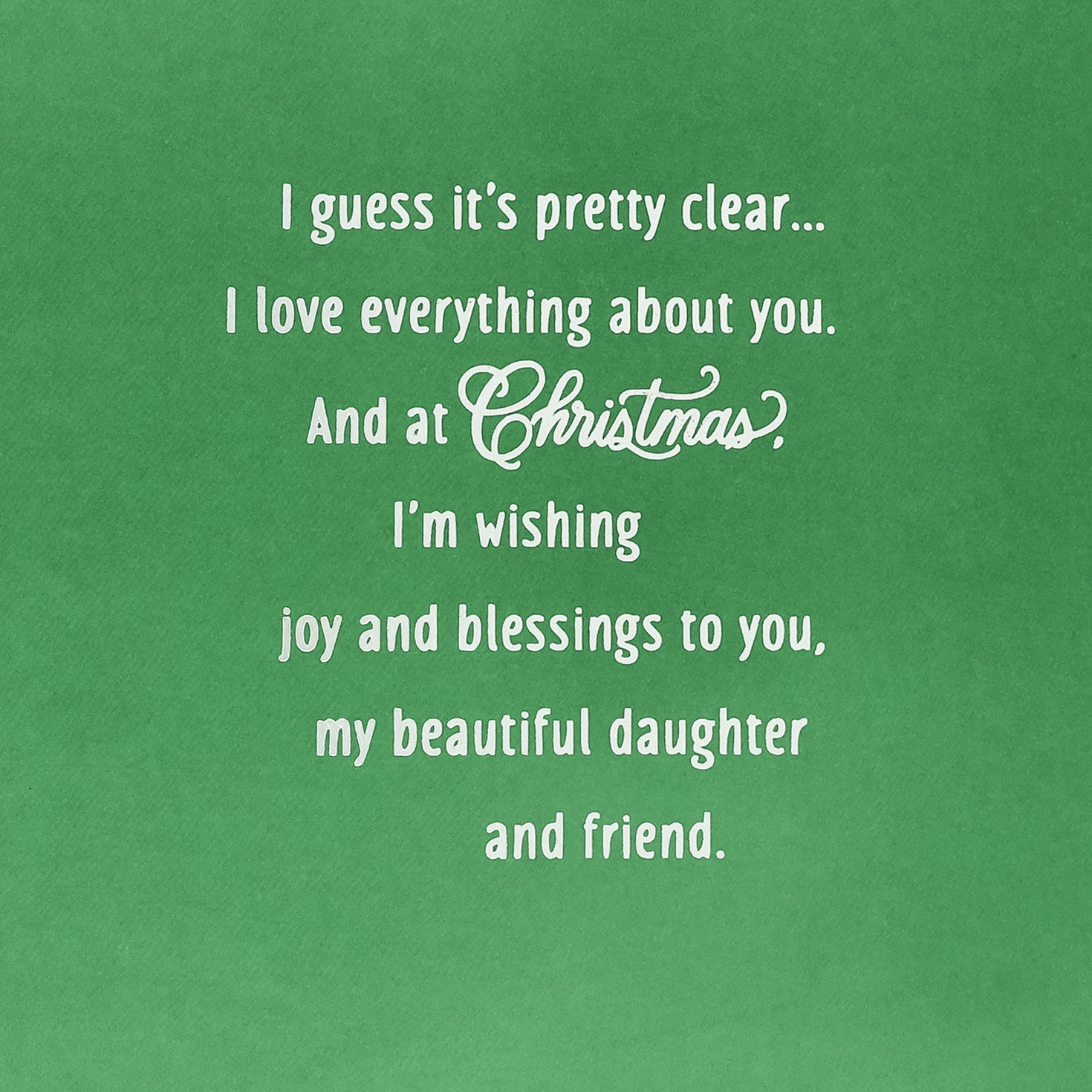 Pink Ornament on Green Christmas Card for Daughter Sentiment image number 2