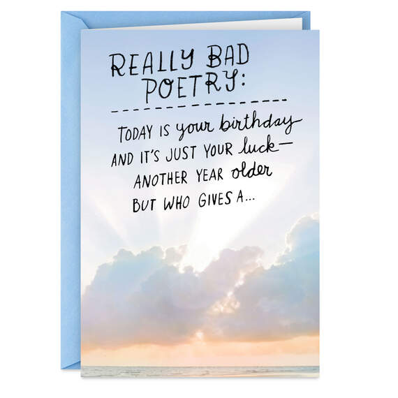 Just Your Luck Really Bad Poetry Funny Birthday Card, , large image number 1