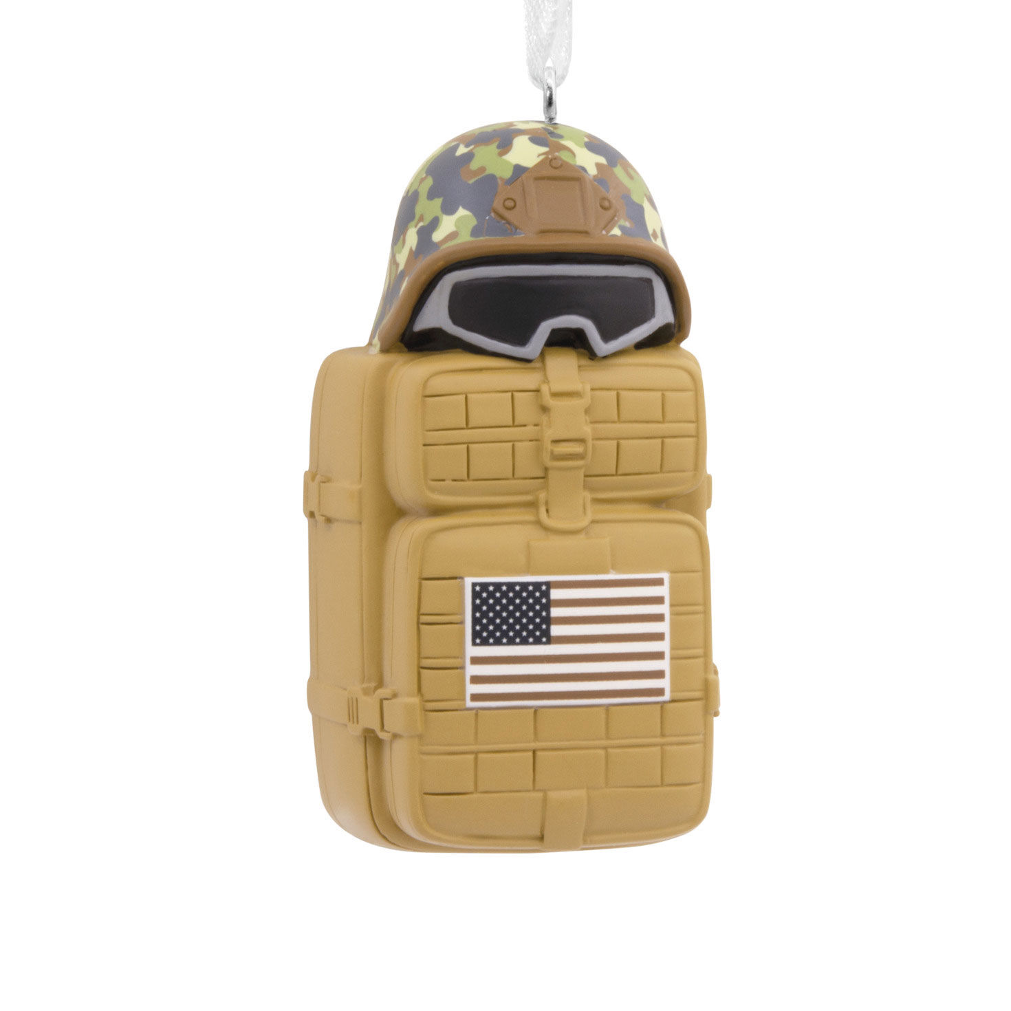 Military Helmet on Suitcase Hallmark Ornament