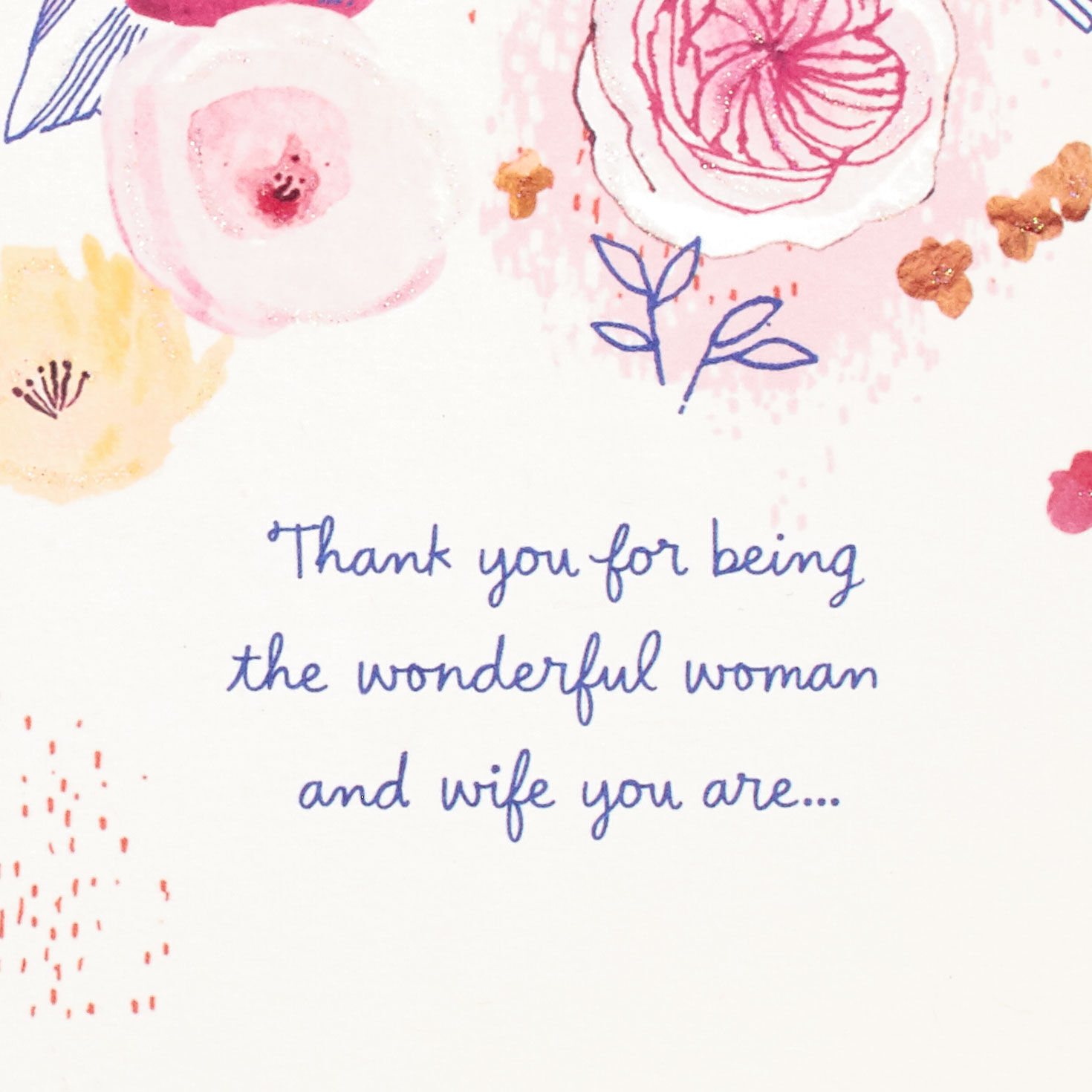 Bird Flowers Mother's Day Card Wife sentiment image number 2