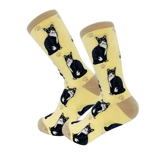 E&S Pets Tuxedo Cat Novelty Crew Socks, 