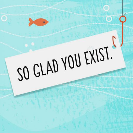 3.25" Mini Glad You Exist Narwhal Thinking of You Card, 