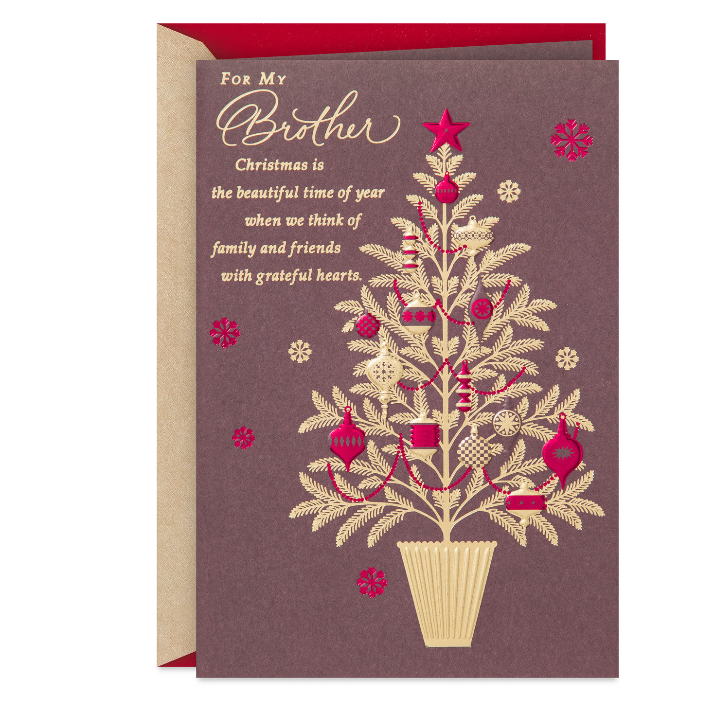 Grateful Hearts Christmas Card for Brother