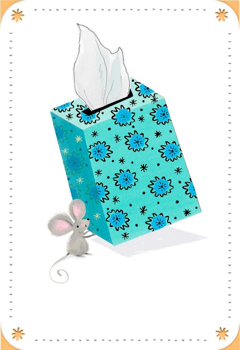Mouse With Tissue Box Encouragement Card