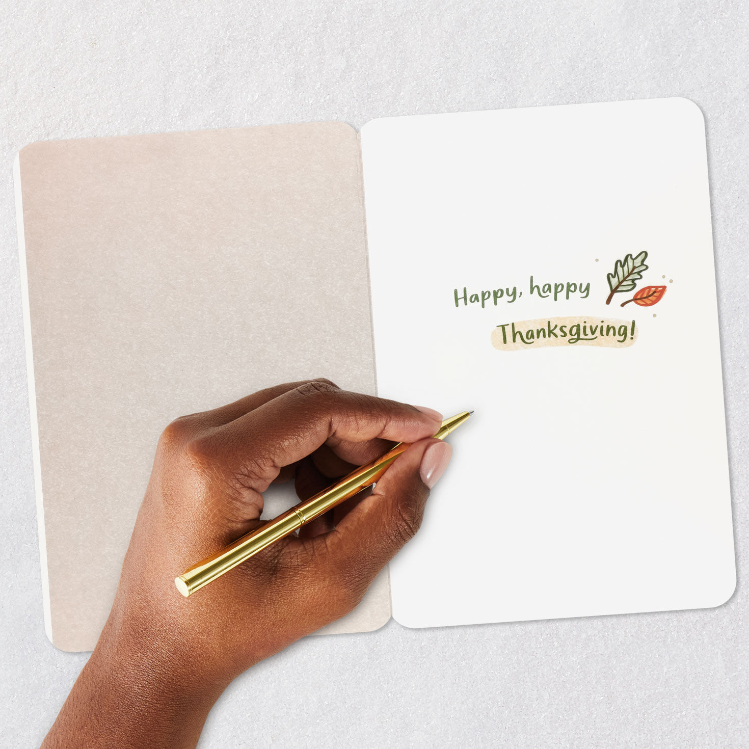 Turkey and Wine Glasses Thanksgiving Card Signing card image number 6