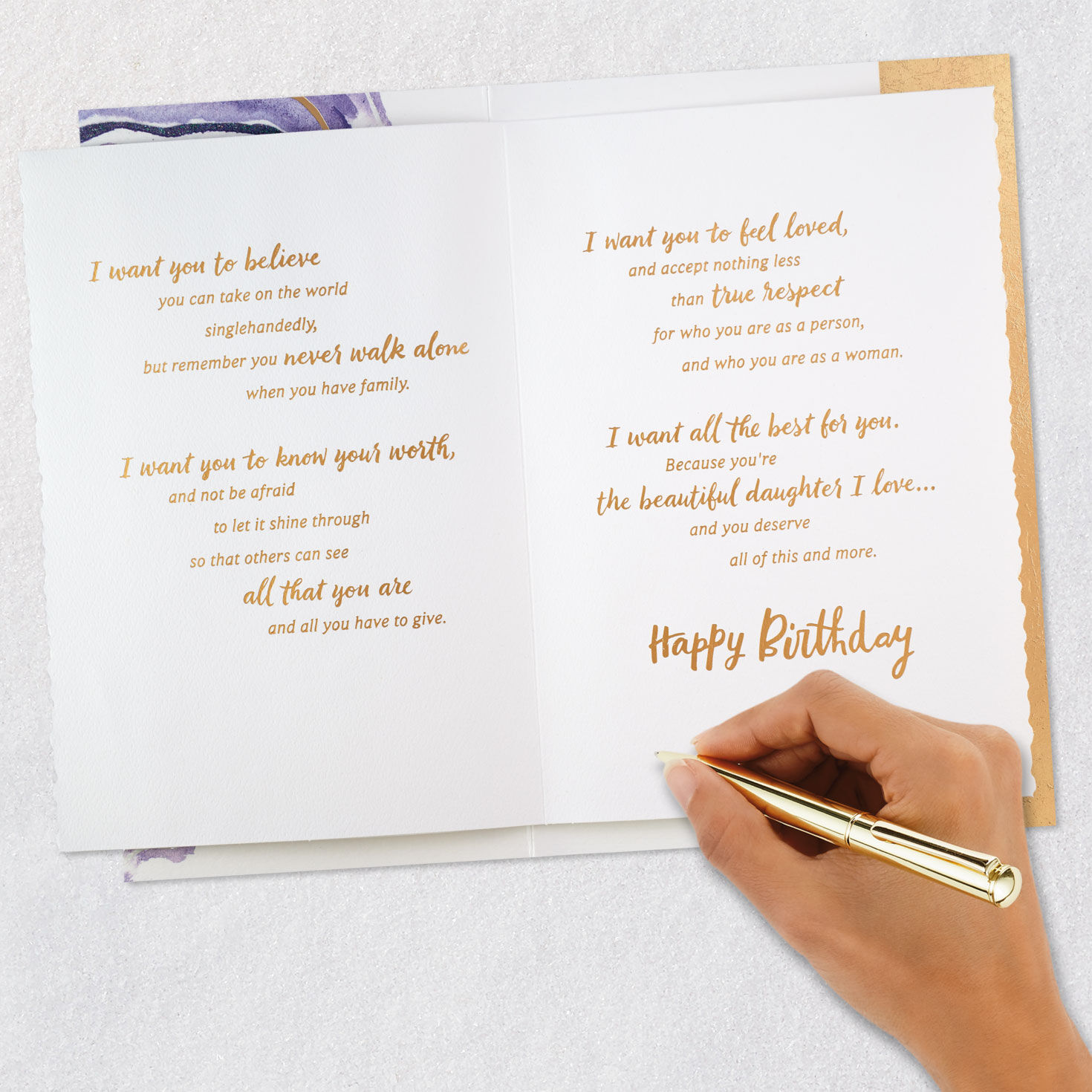 Purple Agate Birthday Card signing card image number 9