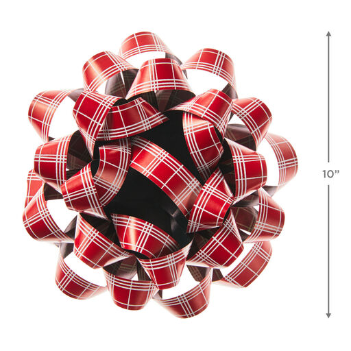 4.6" Red Plaid Christmas Gift Bow, 