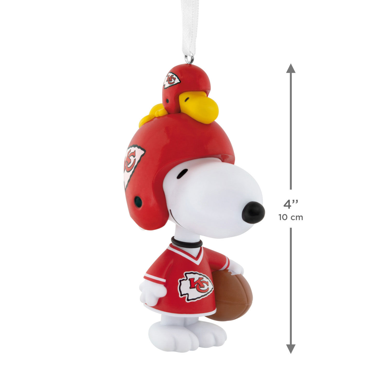 Snoopy Kansas City Chiefs Christmas Ornament measurement image number 3