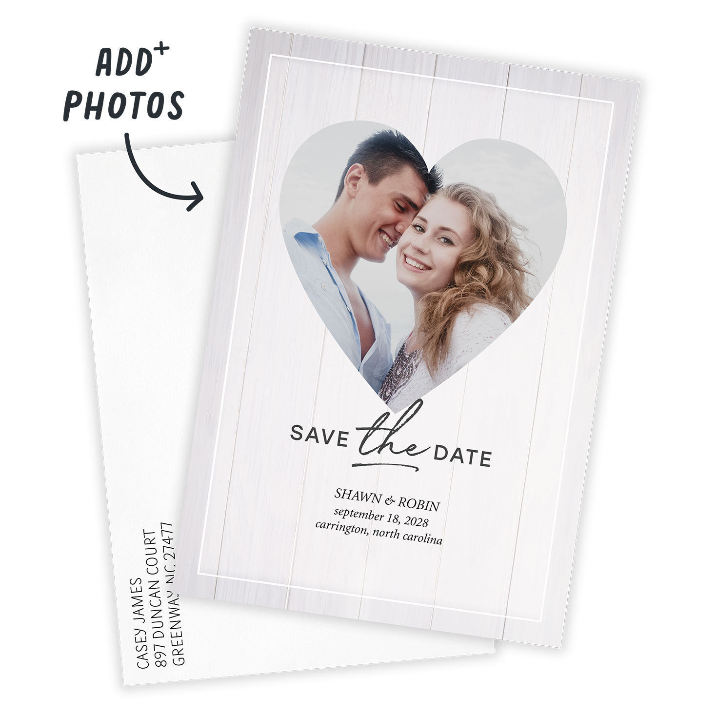 Rustic Heart Save the Date, , large image number 2