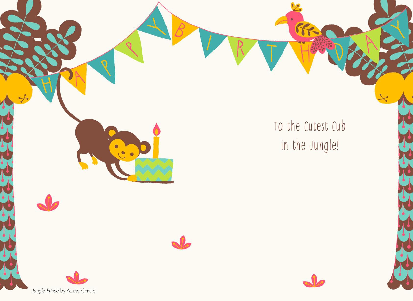 Cutest Cub in the Jungle 1st Birthday Card