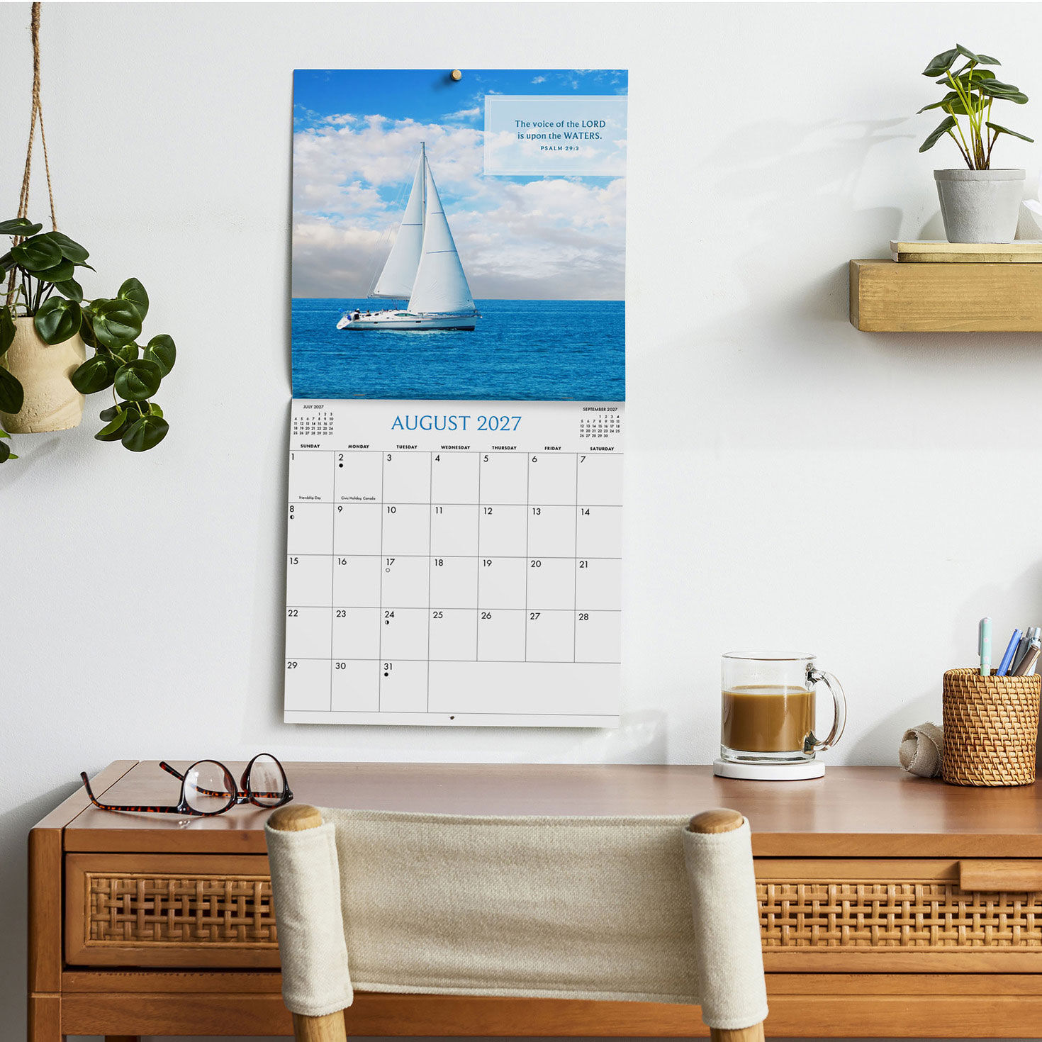 KJV Psalms 2027 12-Month Desk Calendar in use image number 5