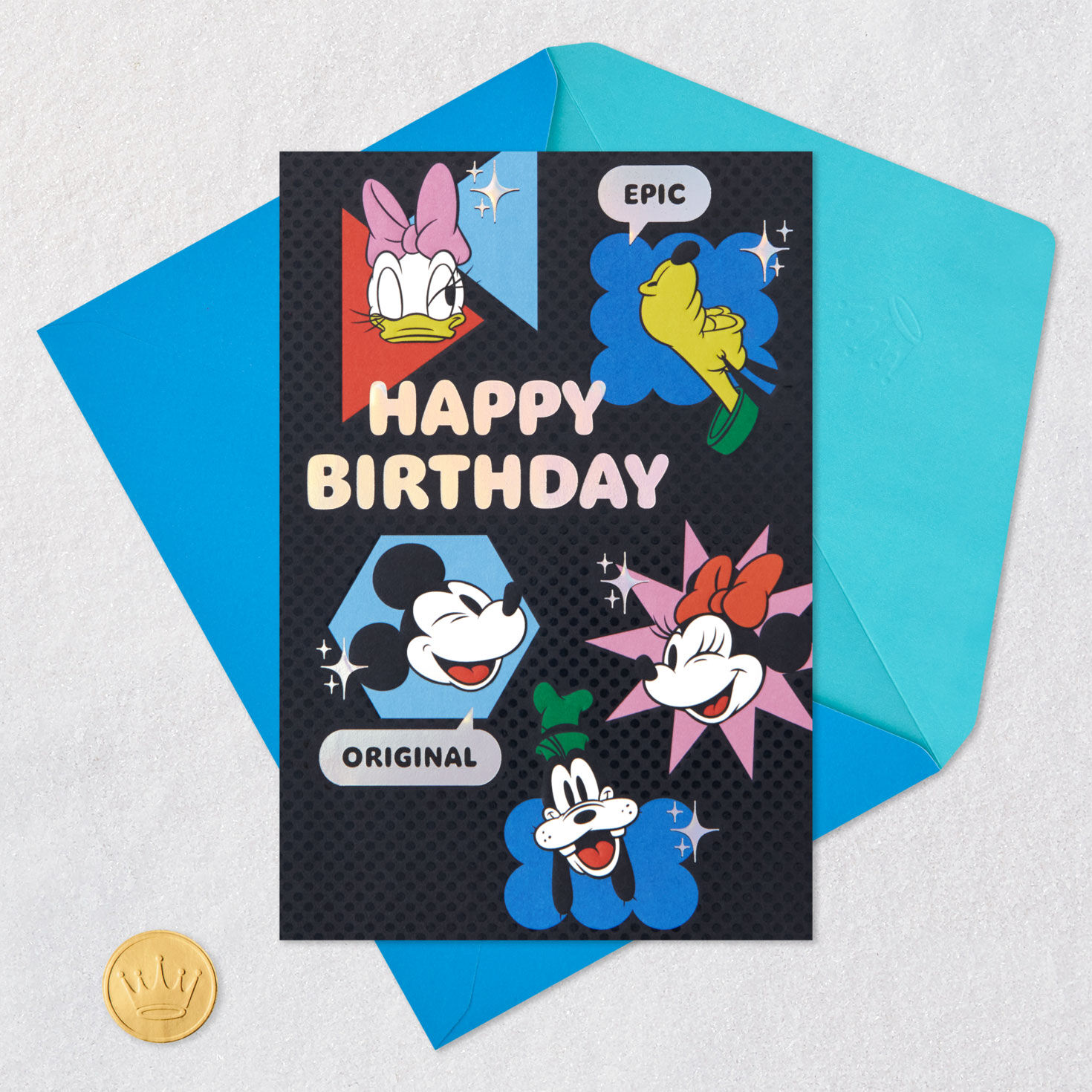 Disney Mickey Mouse and Friends Birthday Card for Kids Card Front with Envelope and Gold Seal image number 5