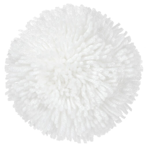 3.5" White Yarn Pom-Pom Gift Bow, 