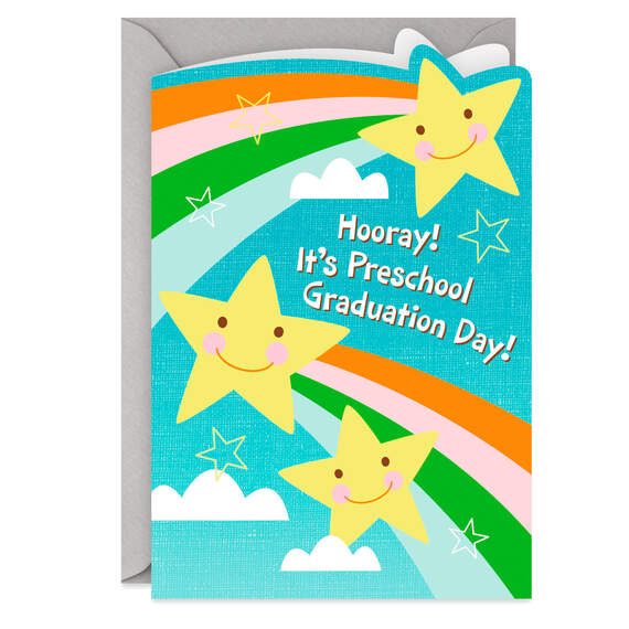 Bright and Shining Superstar Preschool Graduation Card for Kid