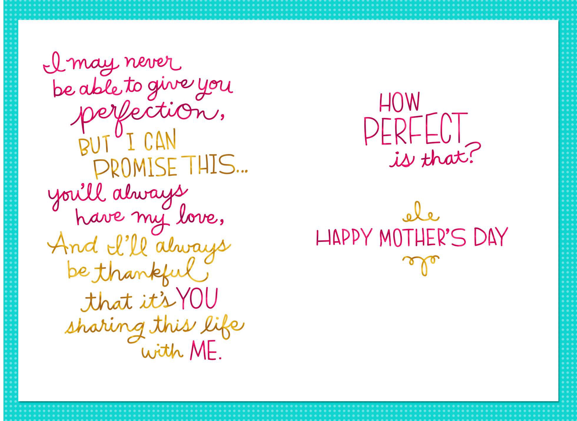 In a Perfect World Mother's Day Card From Husband