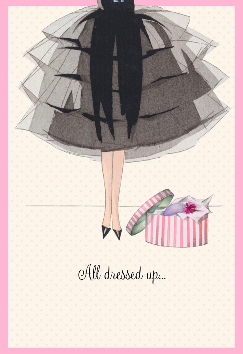 Little Black Dress and Hat Box Birthday Card