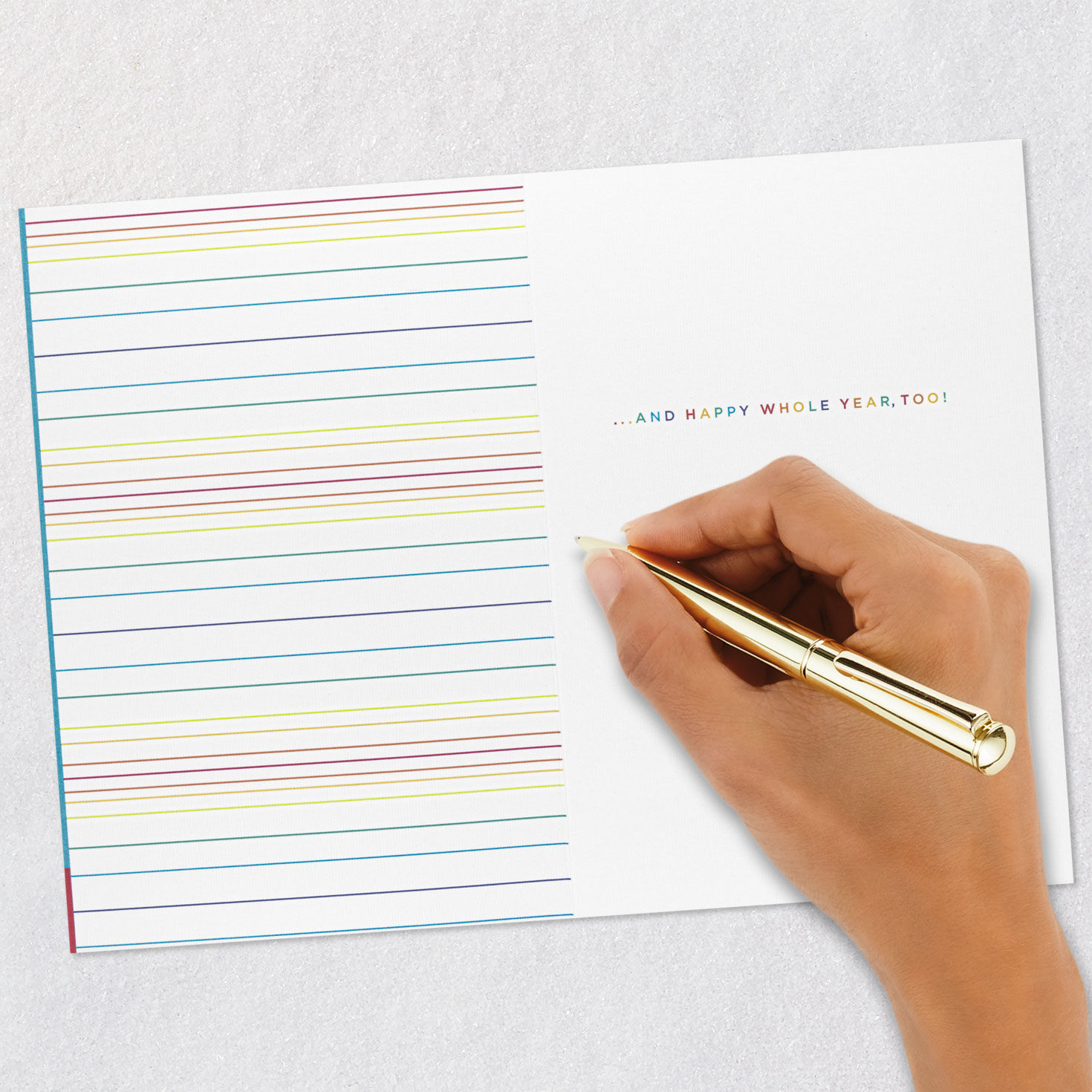 Rainbow Banner on Cake Birthday Card Signing card image number 6