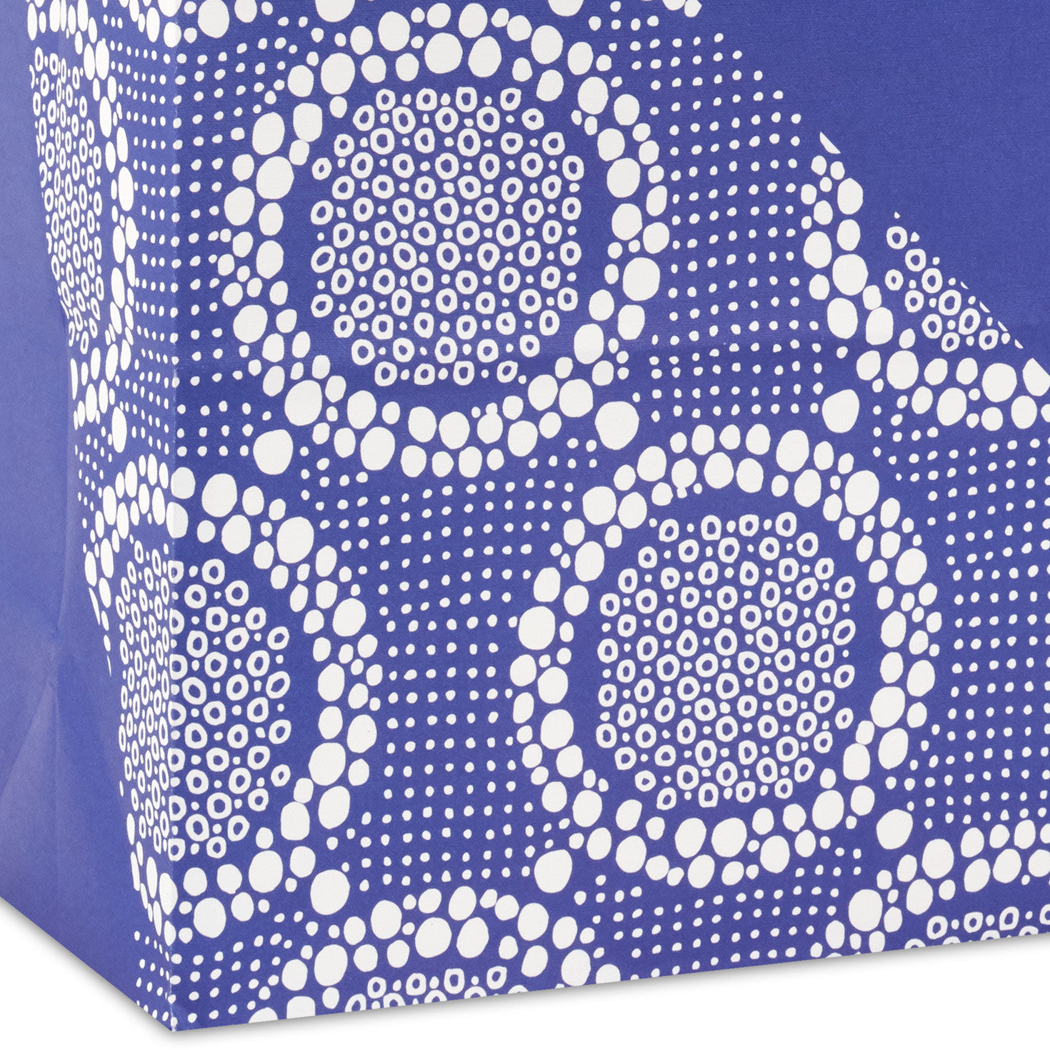 Vintage Lace on Blue Large Gift Bag upclose detail image number 5