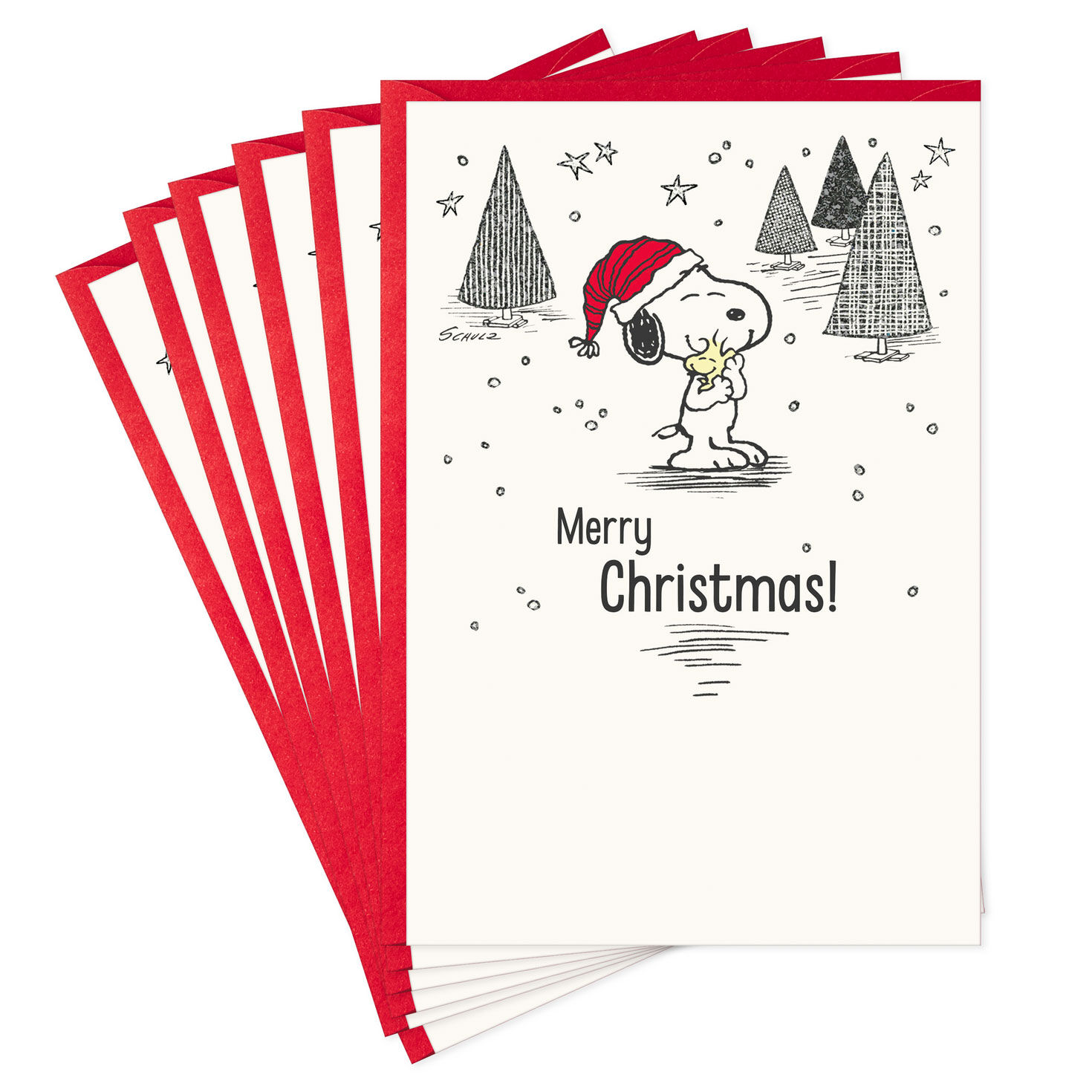 Peanuts® Snoopy and Woodstock Hugs Christmas Cards, Pack of 6