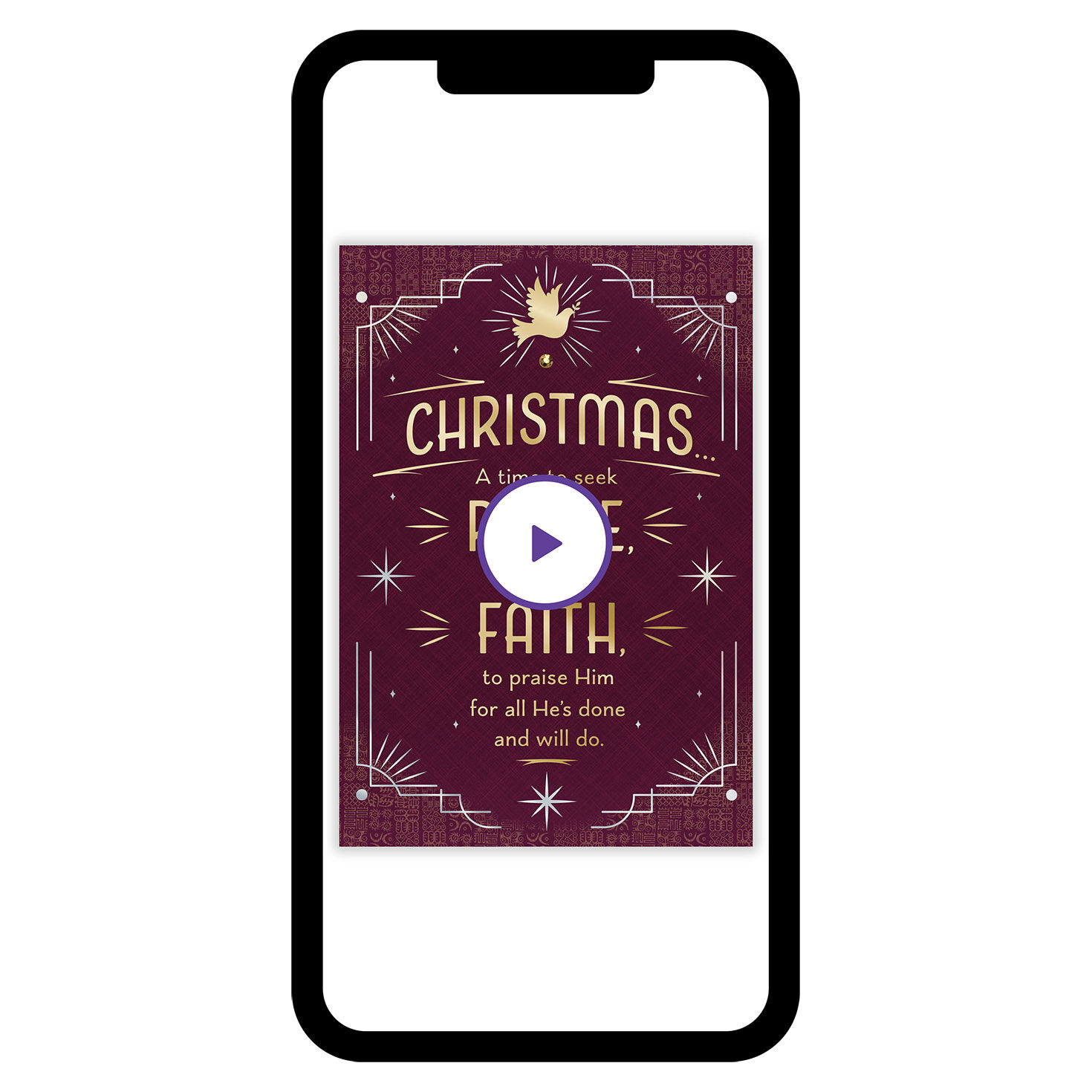 Peace, Faith and Praise Religious Custom Christmas eCard