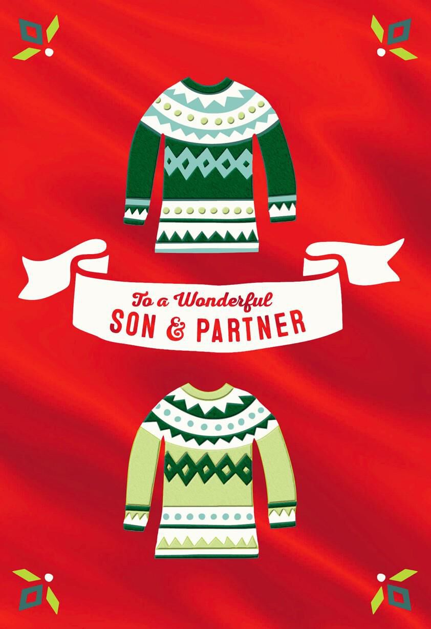 Wonderful Son and Partner Christmas Card