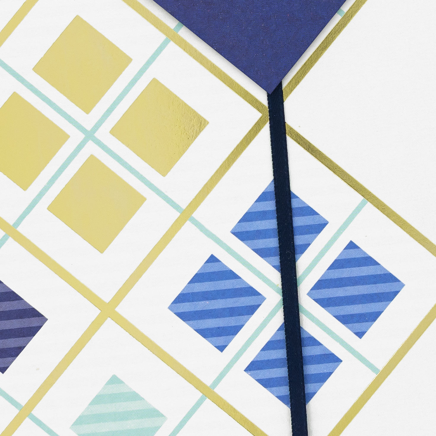 Navy, Gold and Green Diamonds Dad Birthday Card from Son Card Front Detail image number 6