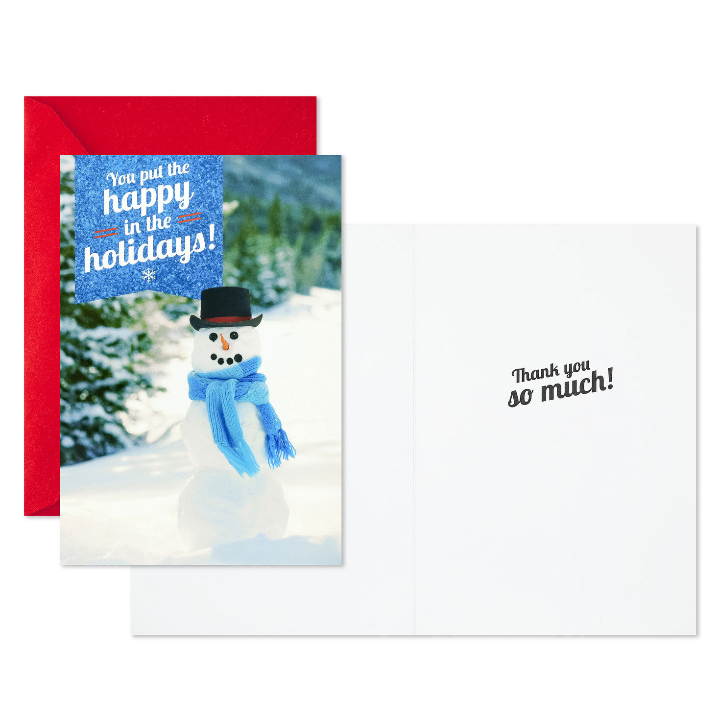 Cozy Winter Christmas Thank-You Cards Assortment Card Front with Sentiment image number 2