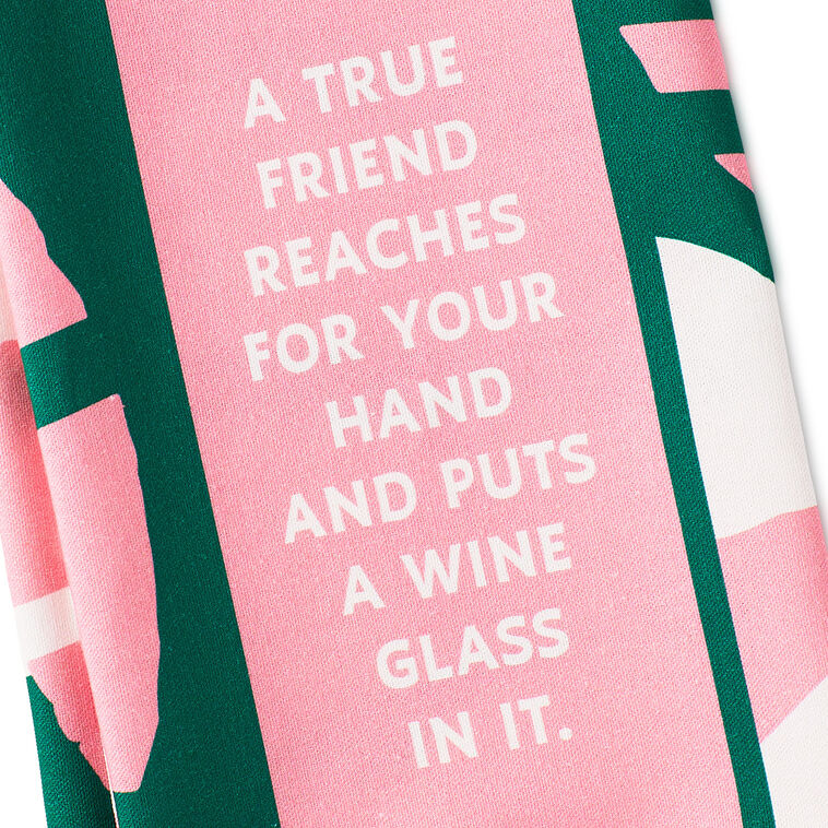 Drinks on Me True Friend Funny Dish Towel  image number 3