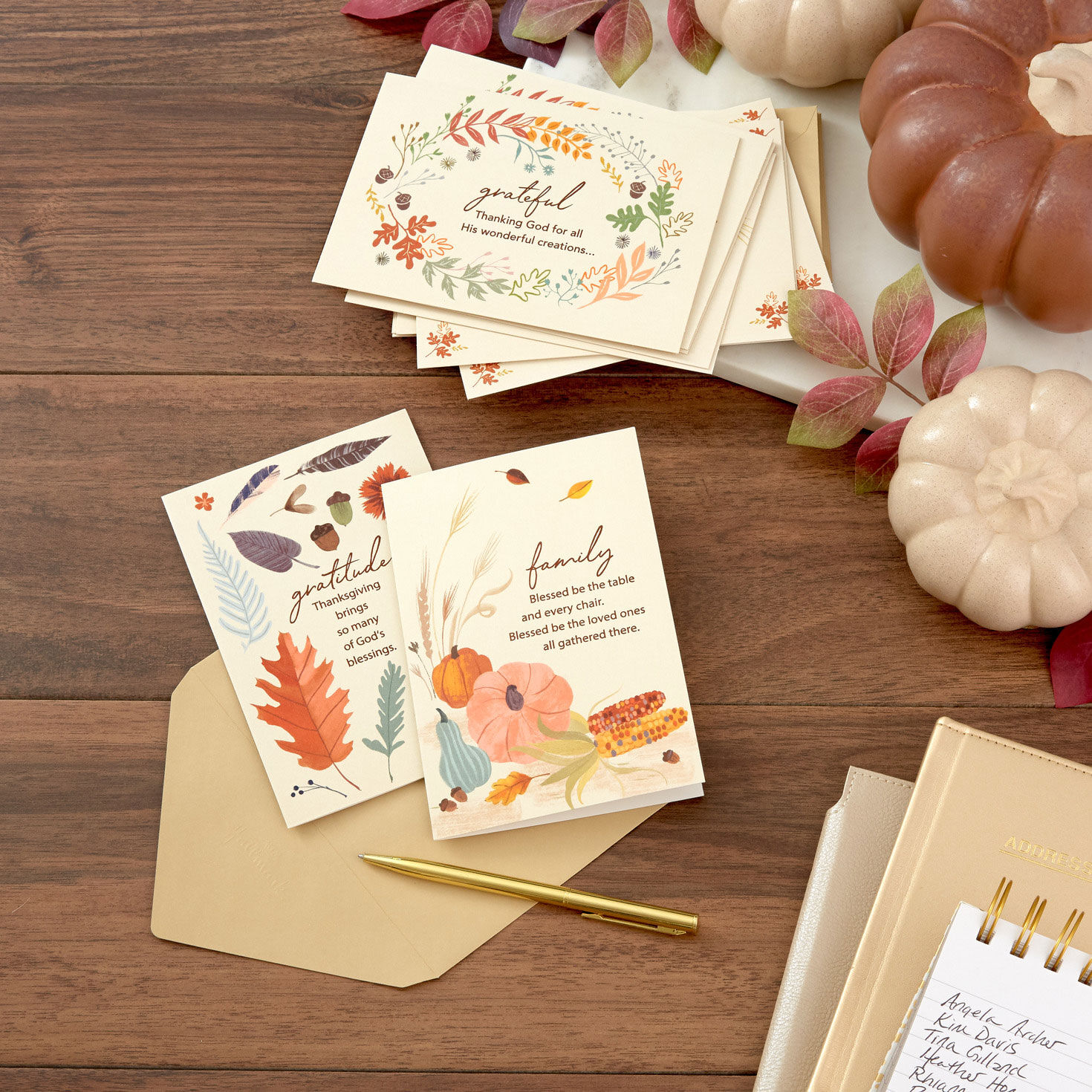 Religious Botanical Thanksgiving Cards Assortment in use image number 8