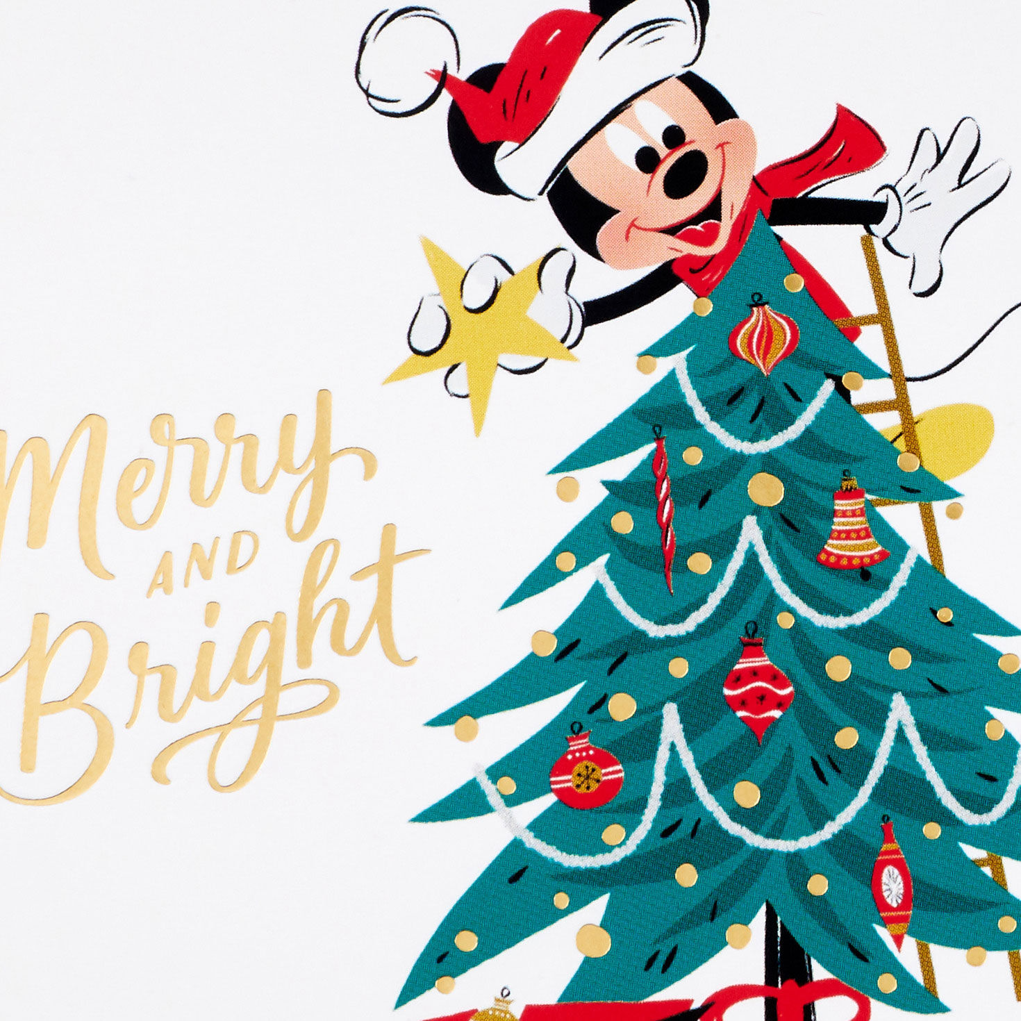Mickey and Minnie Boxed Christmas Card Pack card frotn detail image number 5