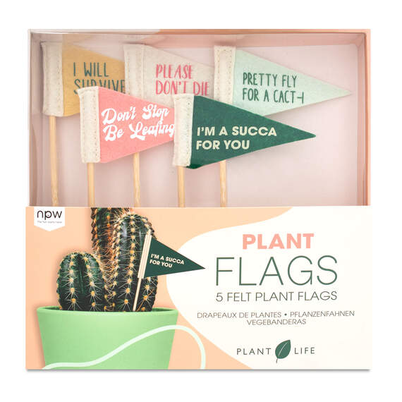 Funny Felt Plant Flags, Set of 5, , large image number 1