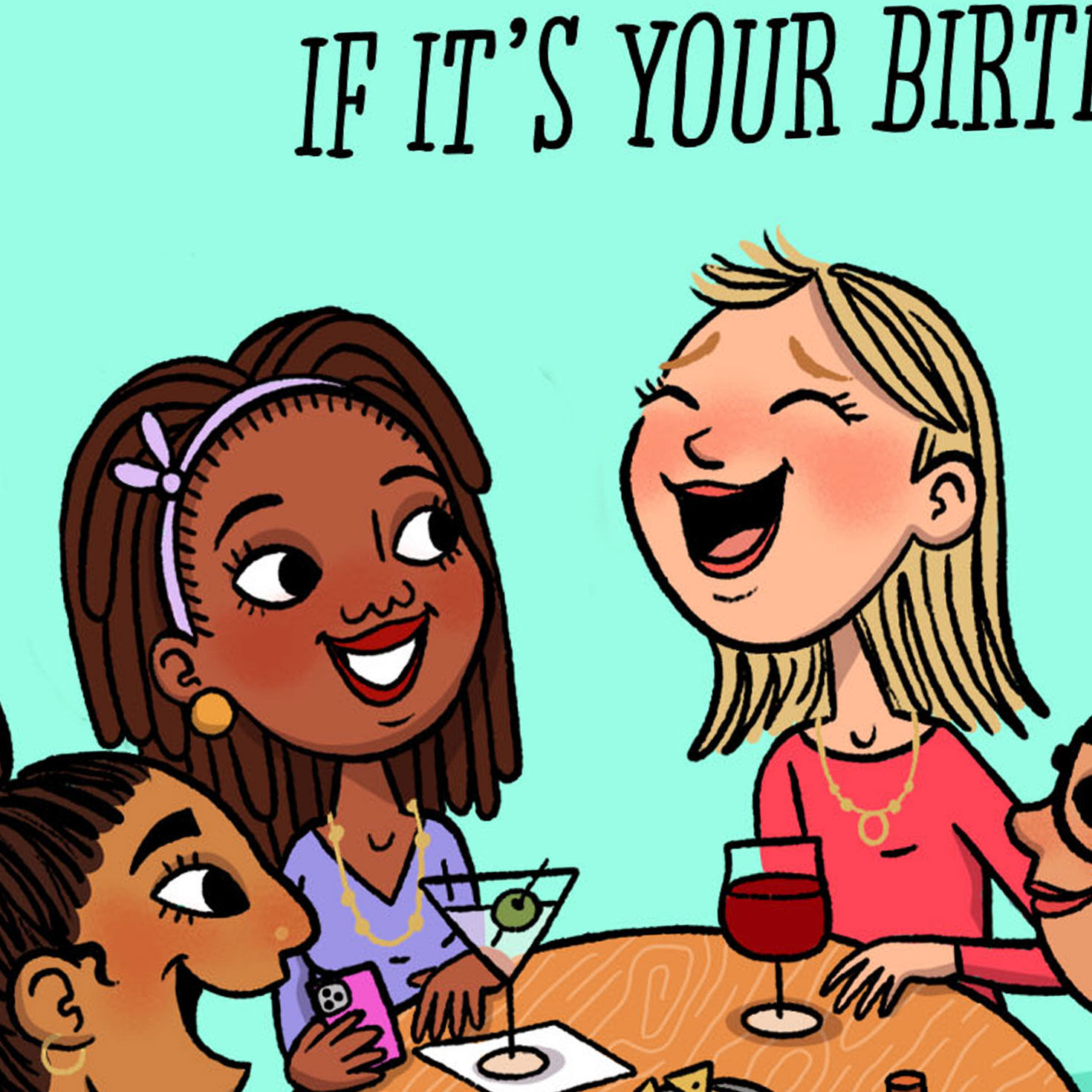 Women at a Bar Day Drinking Funny Birthday Card Card Front Detail image number 4