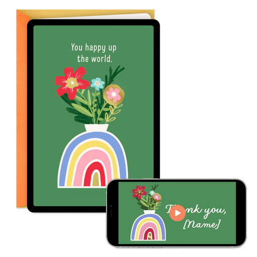 You Happy Up the World Video Greeting Thank-You Card, 