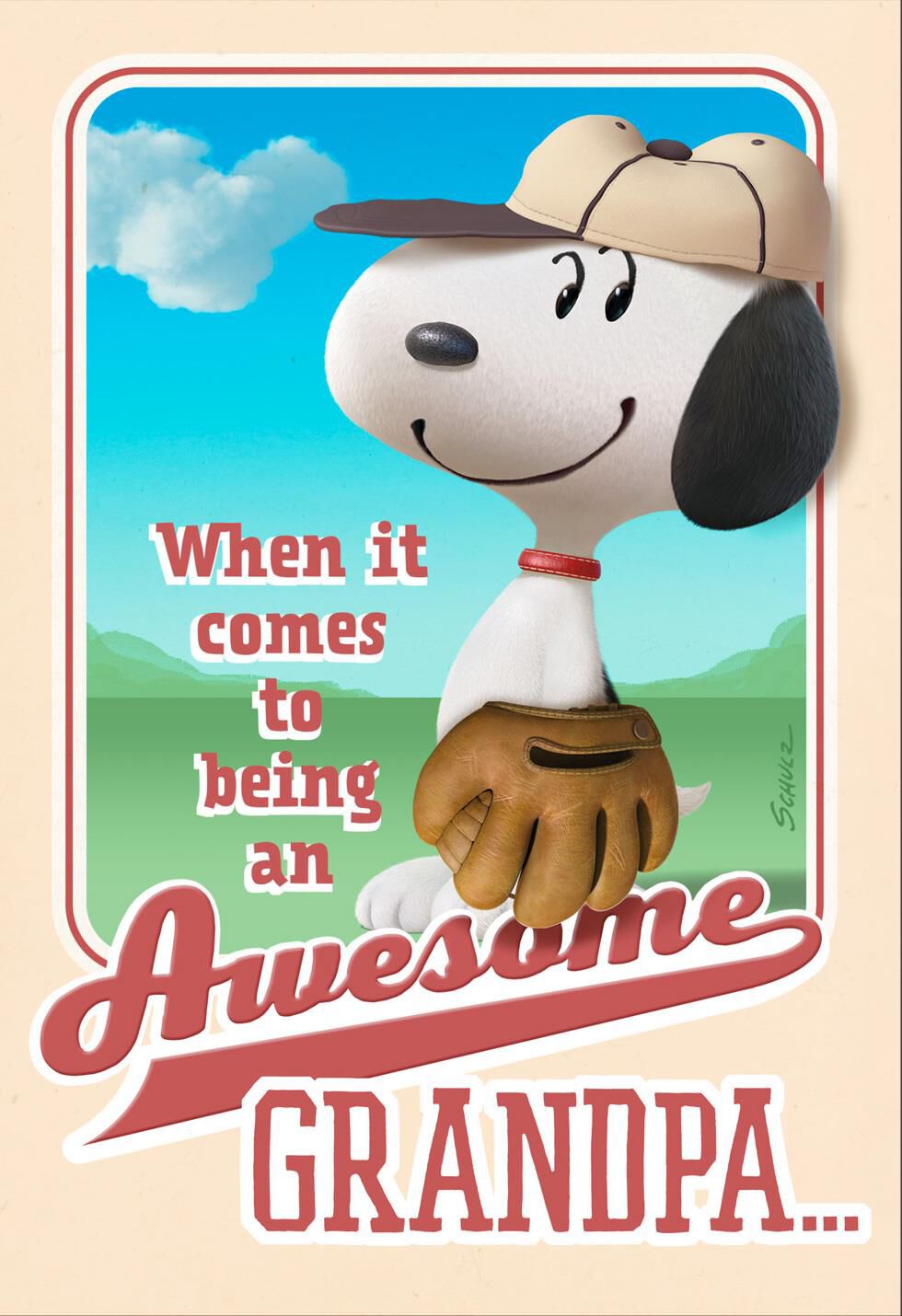 Peanuts® Awesome Grandpa Snoopy Baseball Father's Day Card