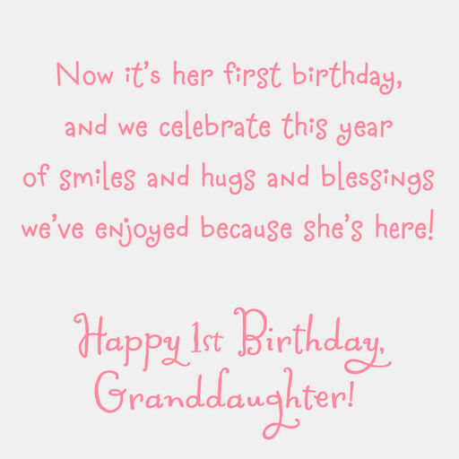 Dream Come True First Birthday Card for Granddaughter, 