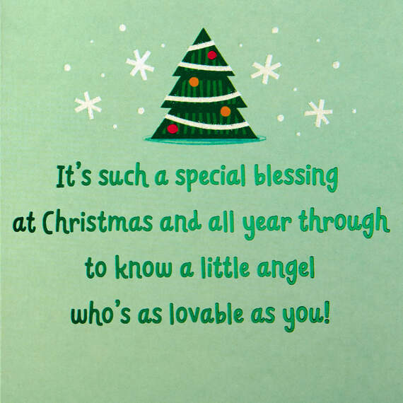 You're a Little Angel Christmas Card for Girl, , large image number 2