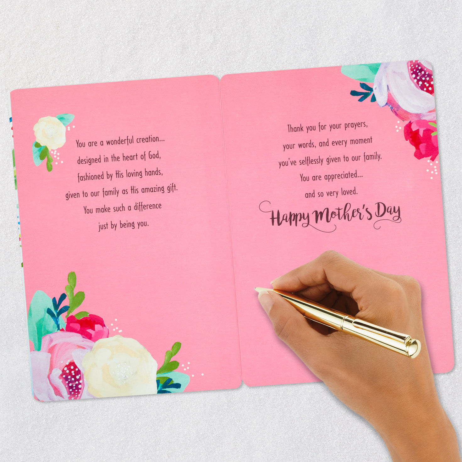 Flowers in Vase Religious Mother's Day Card for Mom signing card image number 7