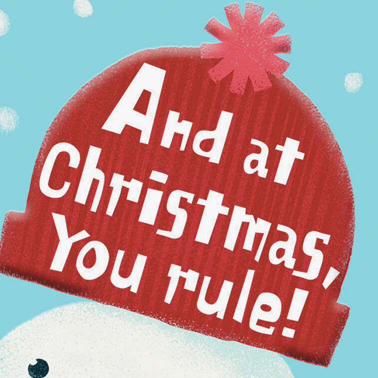 Snowman and Bass Guitar Grandson Christmas Card Sentiment image number 3
