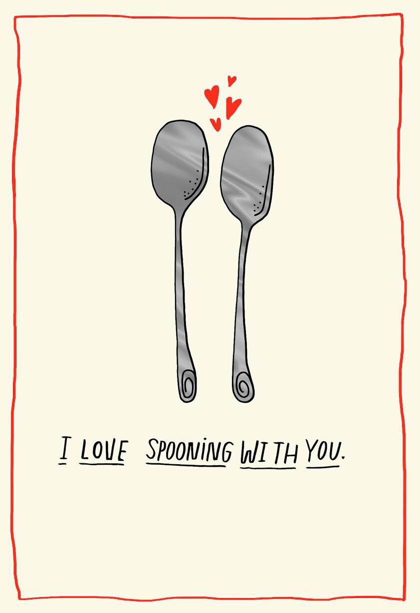 Spooning and Forking Romantic Sweetest Day Card