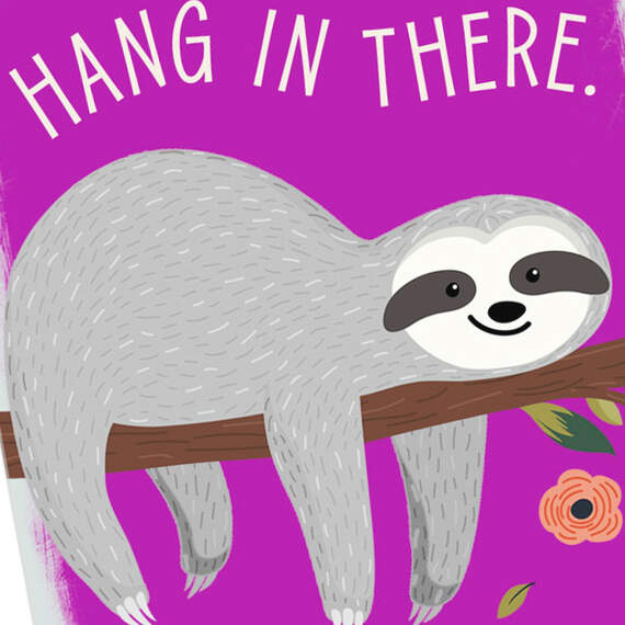 3.25" Mini Hang in There Sloth Blank Card, , large image number 4