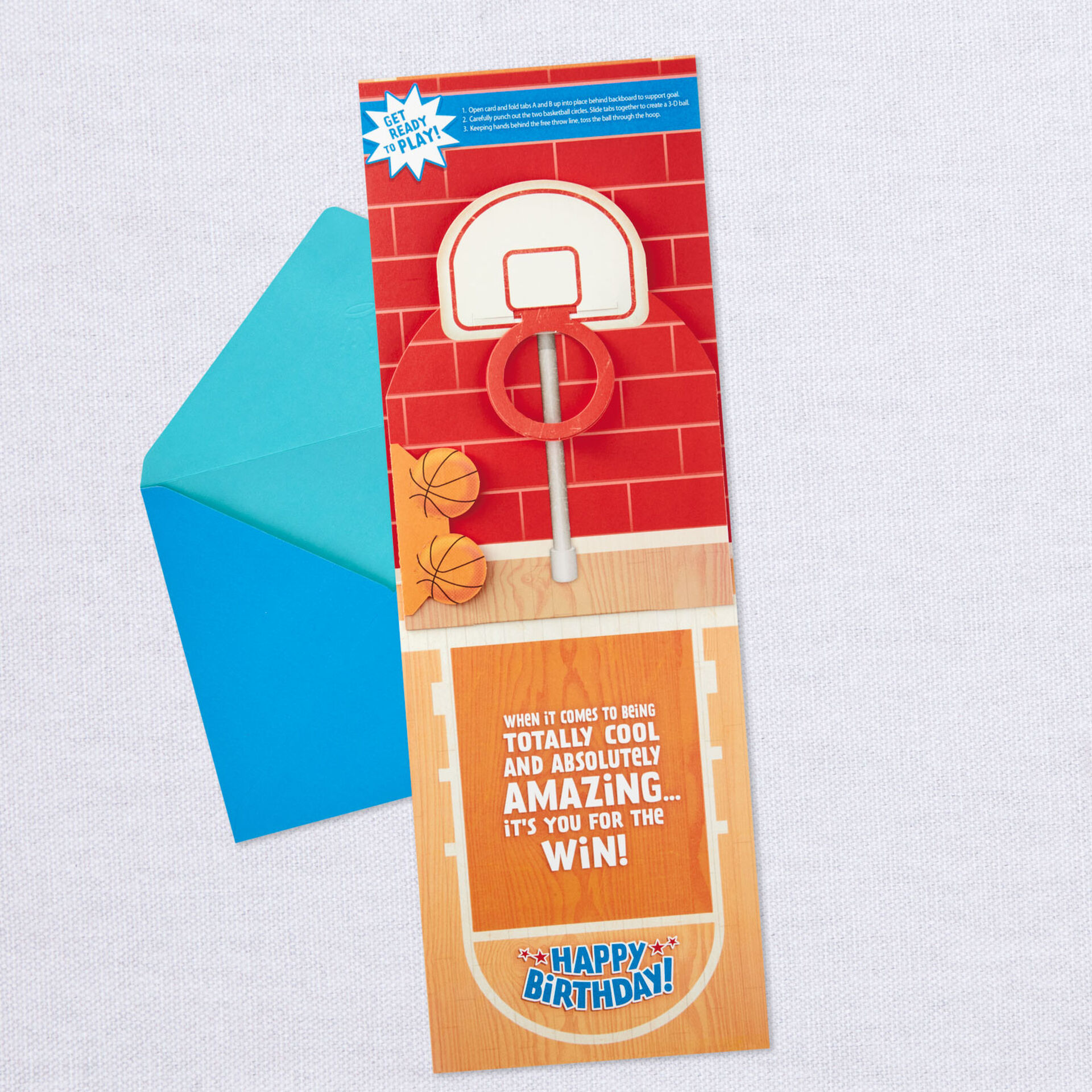 Super All Star Basketball Pop Up Activity Birthday Card For