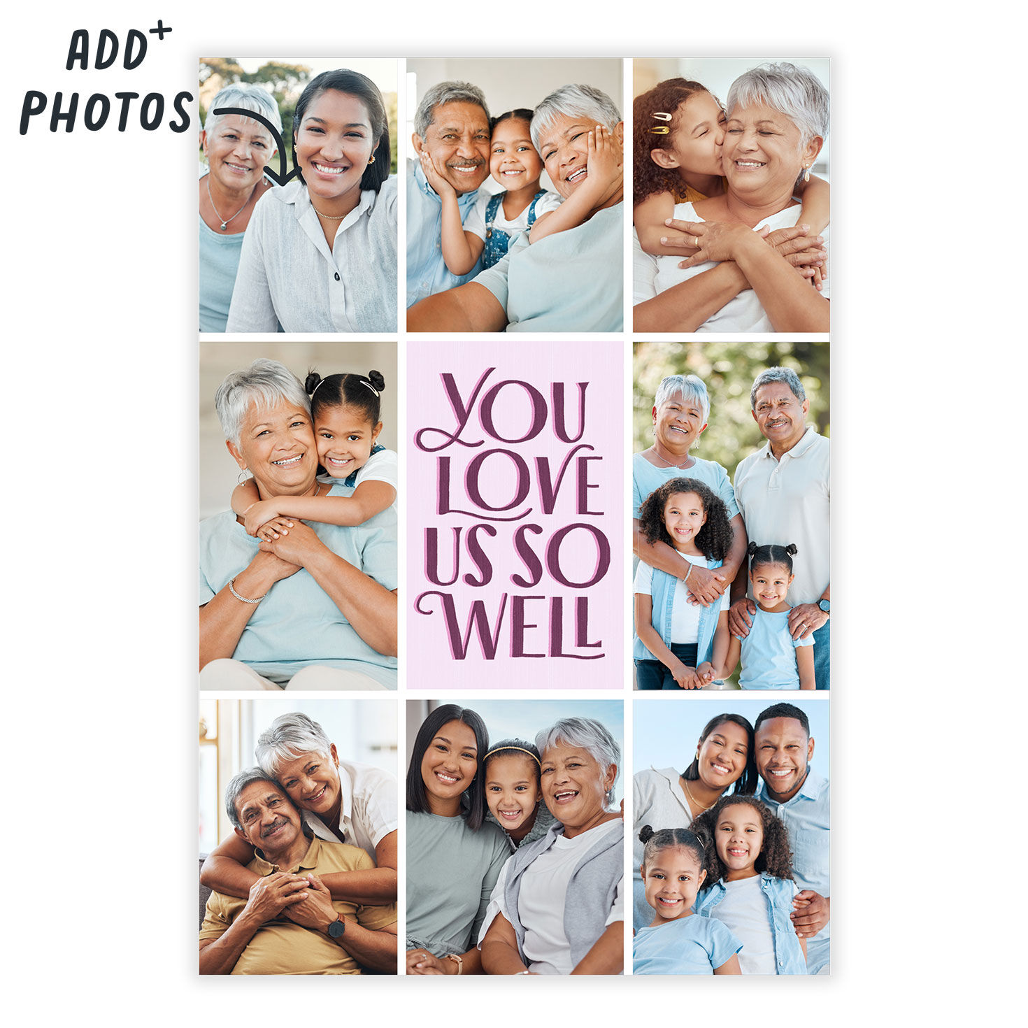 Photo Collage Personalized Mother's Day Card Card Front indicating personalization image number 2