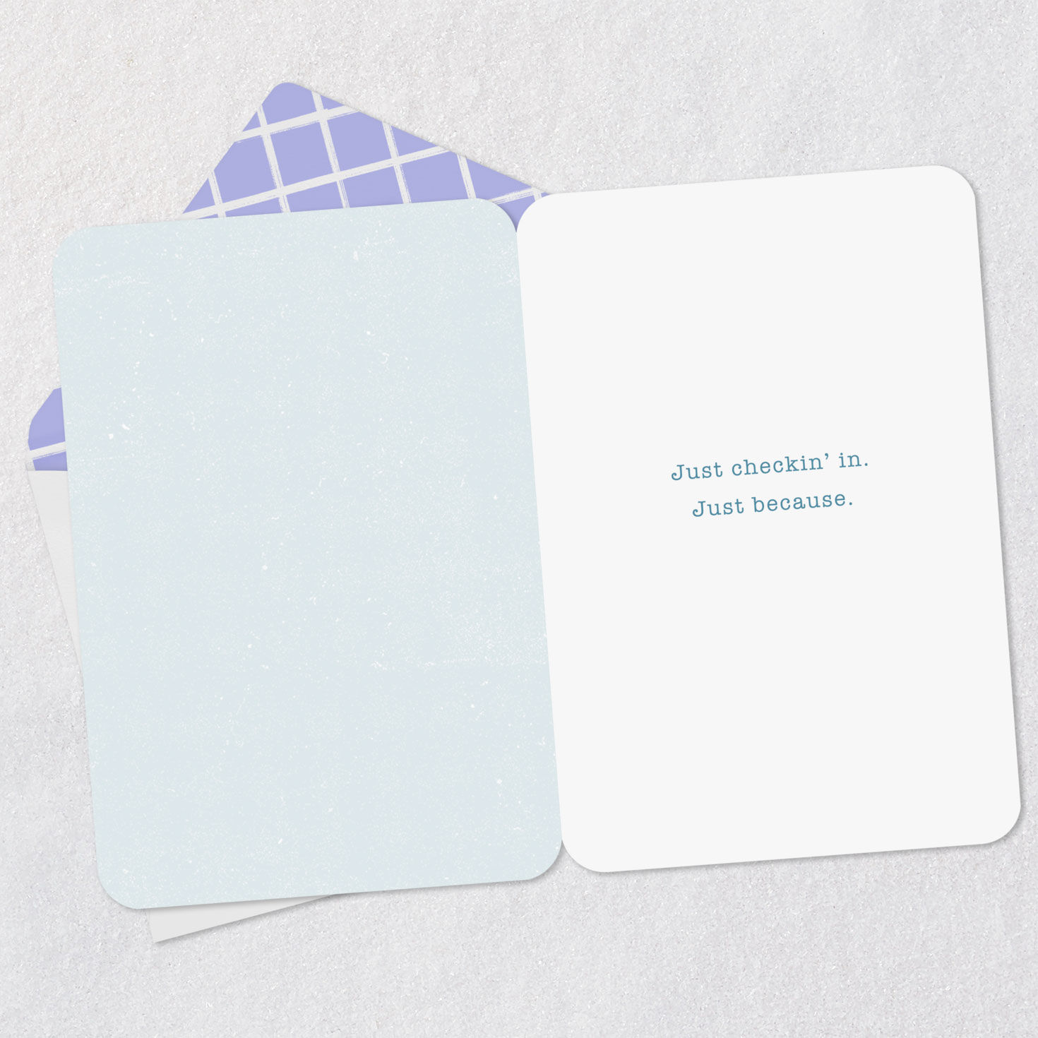 Flowering Vine Mountain Landscape Thinking of You Card Open card with envelope image number 3