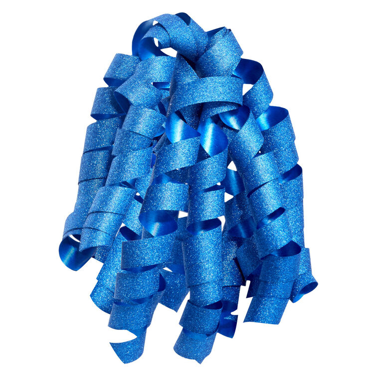 6.5" Sparkling Blue Curly Ribbon Gift Bow, Sparkling Blue, large image number 1
