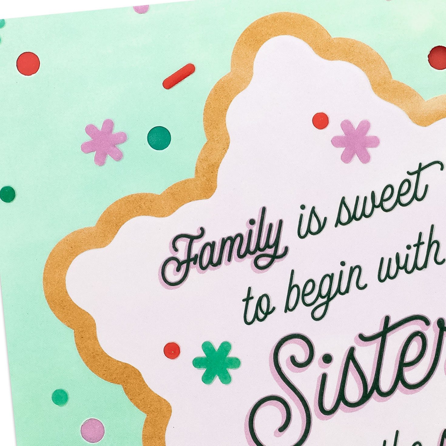 Sugar Cookie Snowflake Christmas Card for Sister Card Front Detail image number 4