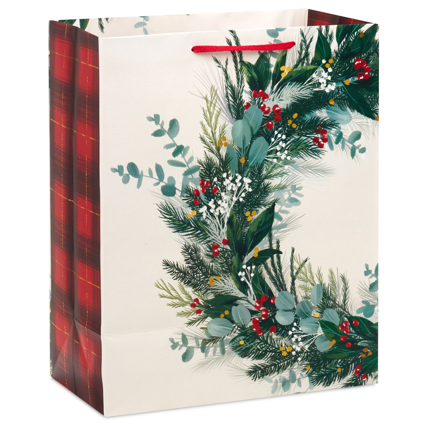 Winter Welcome Wreath Large Holiday Gift Bag back image number 6