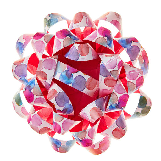 Watercolor Dots/Hot Pink Gift Bow, 